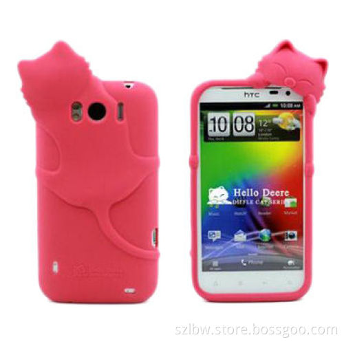 Peach Cute 3D Animal Silicone Shell Case for iPhone 4/4S, Cute and Attractive